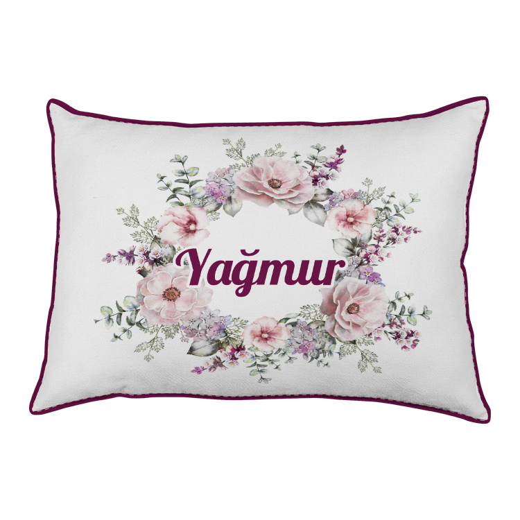 kisiye ozel kumas kiz bebek yastik - toz pembe
